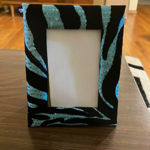 Y2K 5x7 Zebra Stripe Fabric Sequin Frame